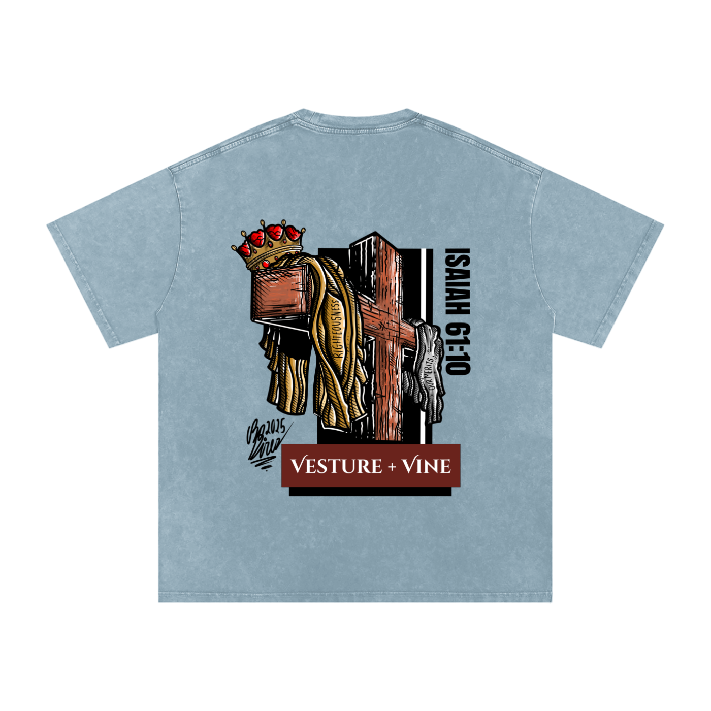 Robe of Righteousness: Snow Washed Oversized Cotton T-Shirt