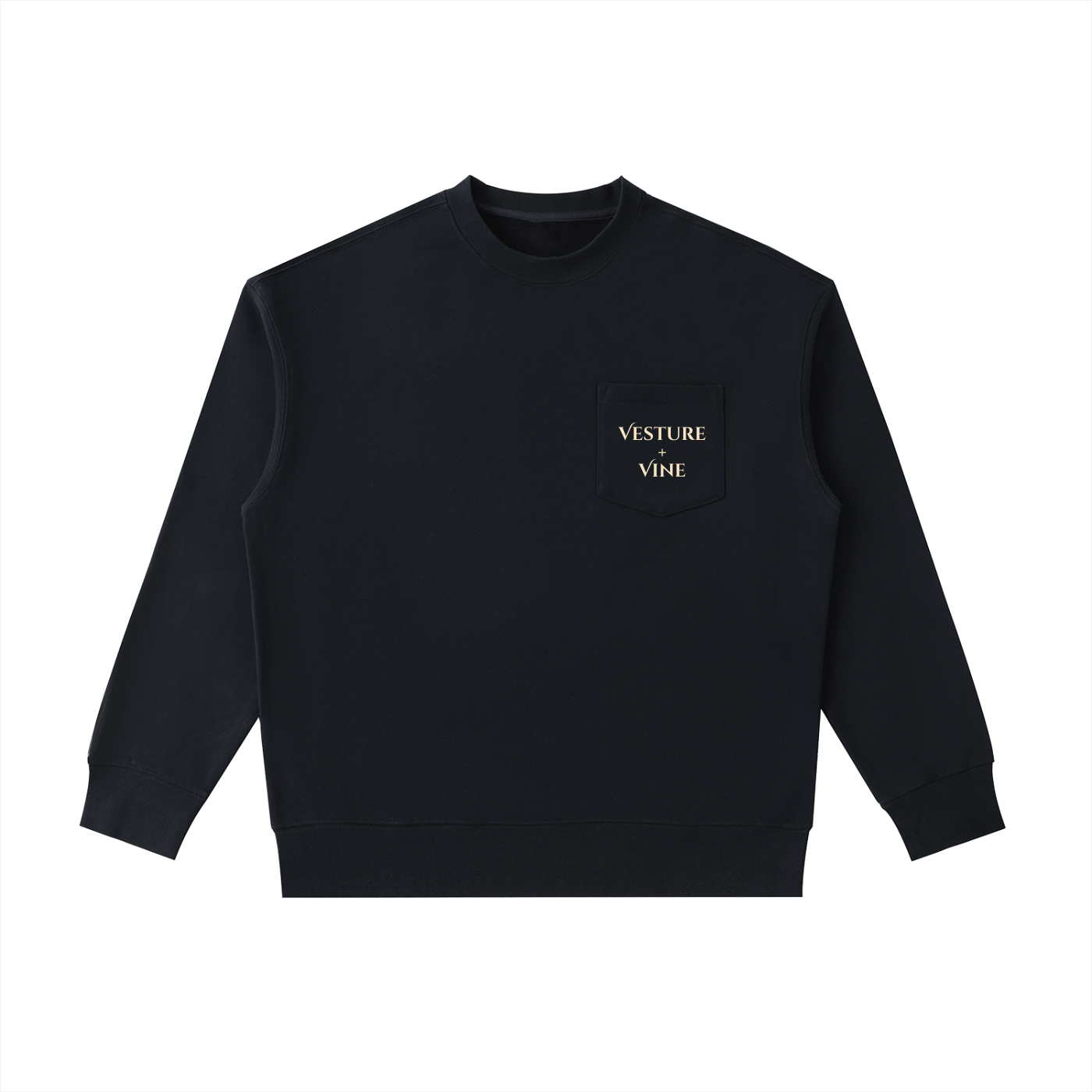 Vesture+Vine: Heavyweight Patch Pocket Crewneck Sweatshirt