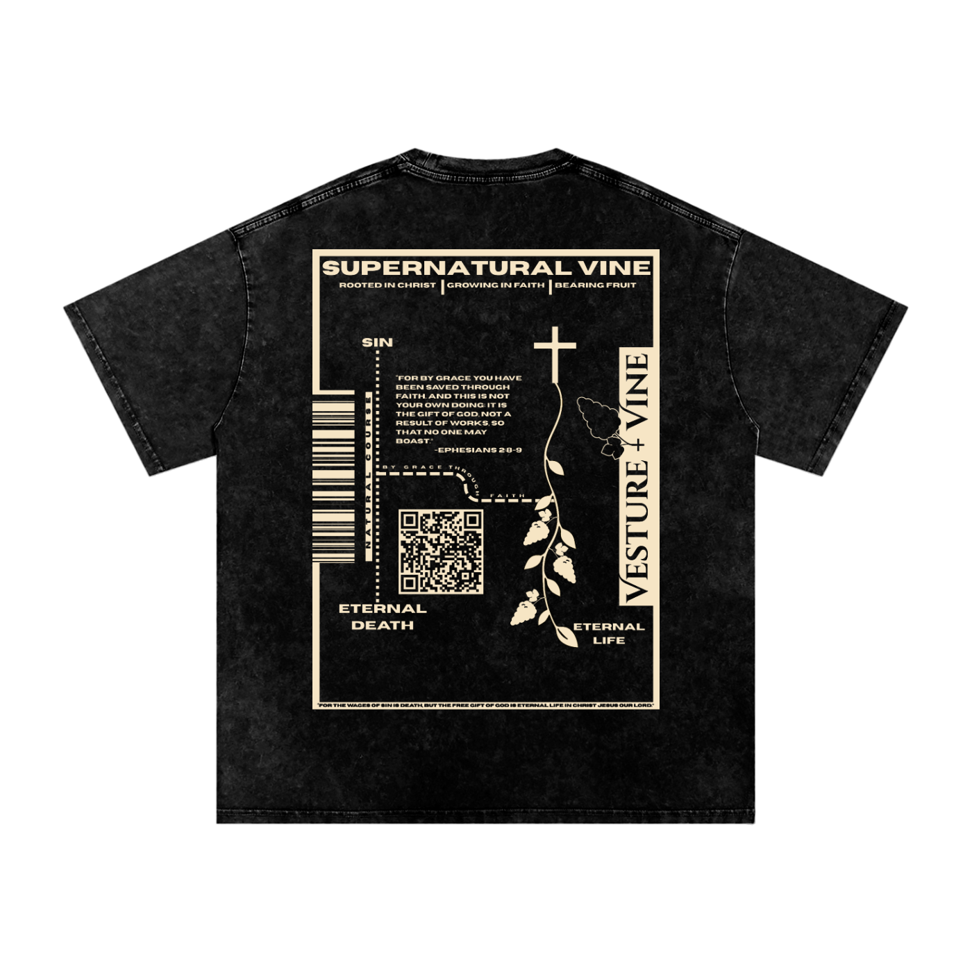 Supernatural Vine: Snow Washed Oversized Cotton T-Shirt