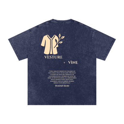 Vesture+Vine Brand: Snow Washed Oversized Cotton T-Shirt