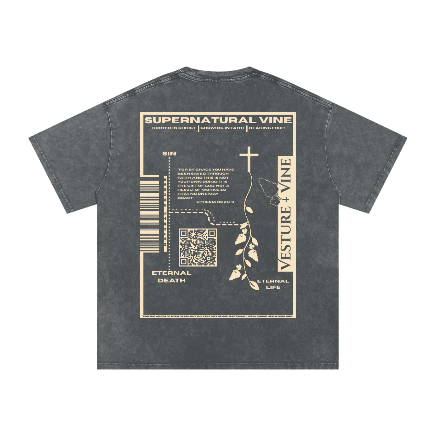 Supernatural Vine: Snow Washed Oversized Cotton T-Shirt