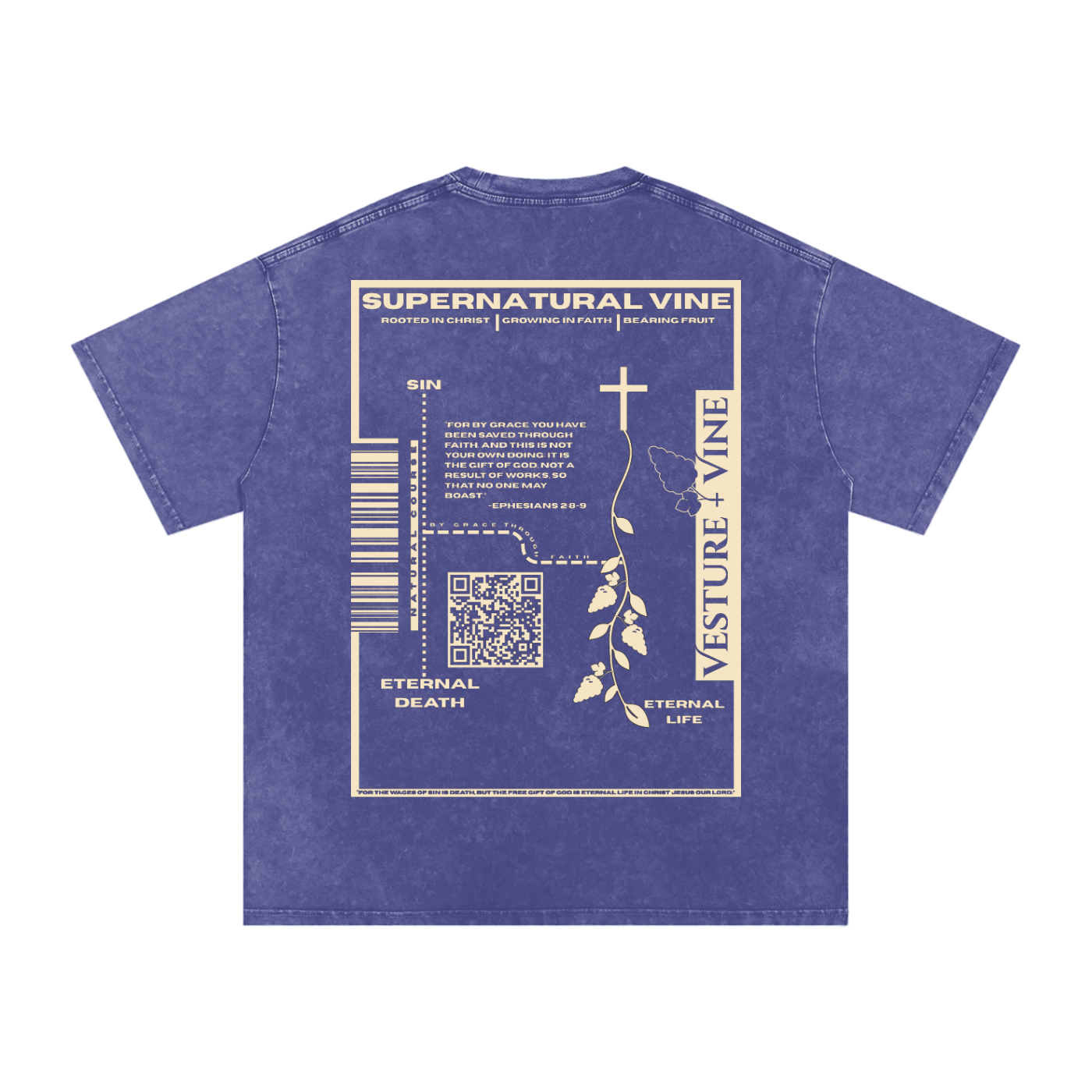 Supernatural Vine: Snow Washed Oversized Cotton T-Shirt