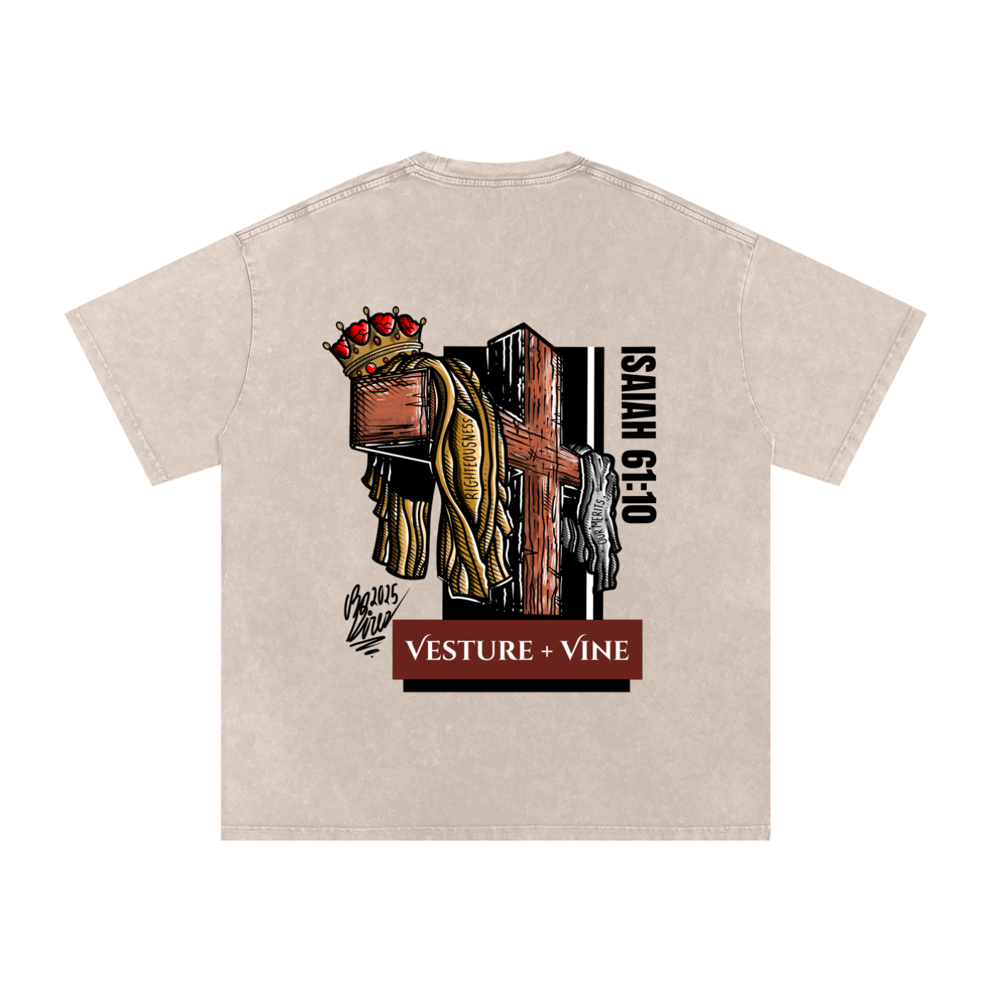 Robe of Righteousness: Snow Washed Oversized Cotton T-Shirt