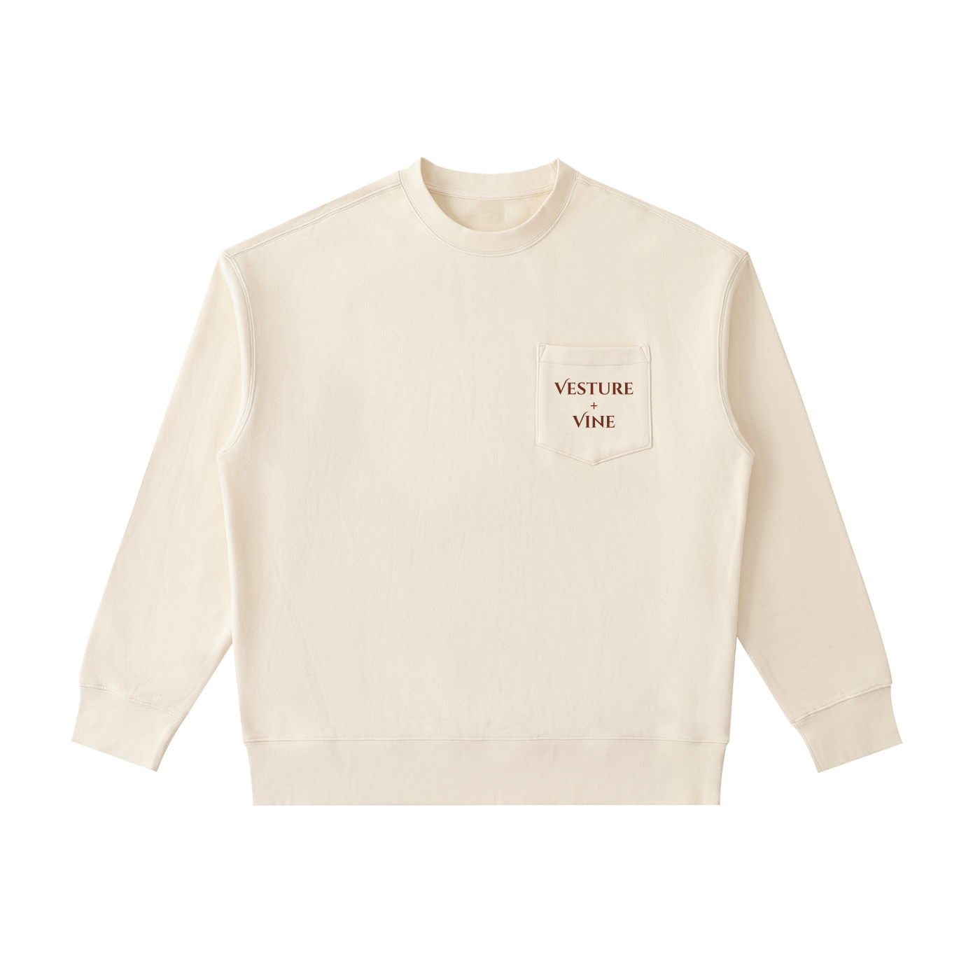 Vesture+Vine: Heavyweight Patch Pocket Crewneck Sweatshirt